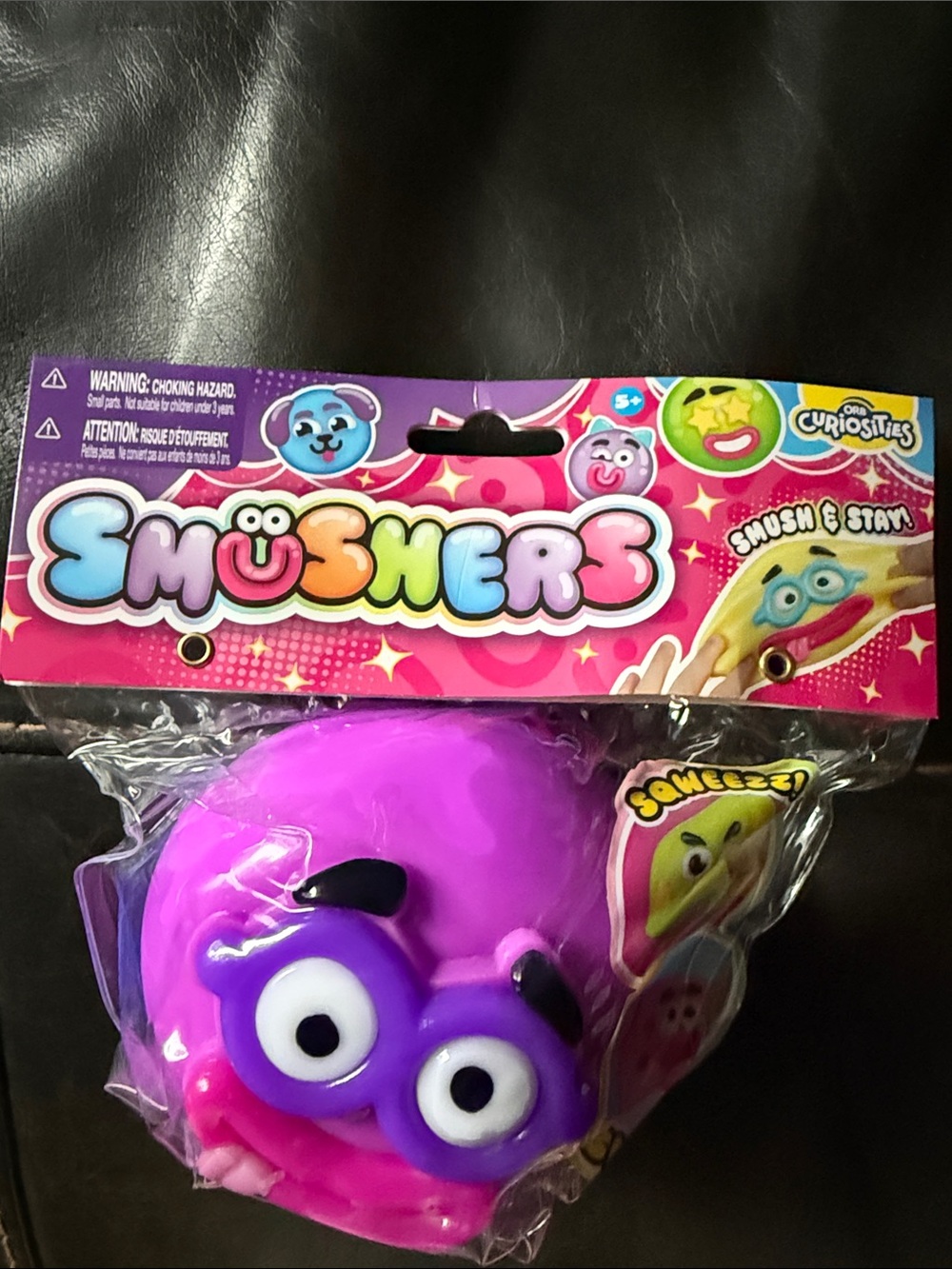 New Amazing Orb Toys Purple and Pink Smushers Crazy Head Squishy Toy